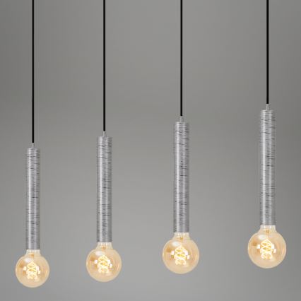 Briloner - Hanglamp aan een koord LONGA 4xE27/60W/230V zilver