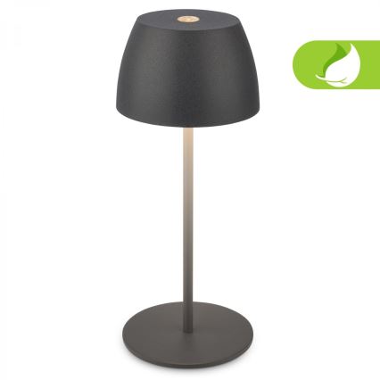 Briloner - Lampe de table d'extérieur tactile LED rechargeable et dimmable MINI LED/2,5W/5V IP44 1800 mAh anthracite