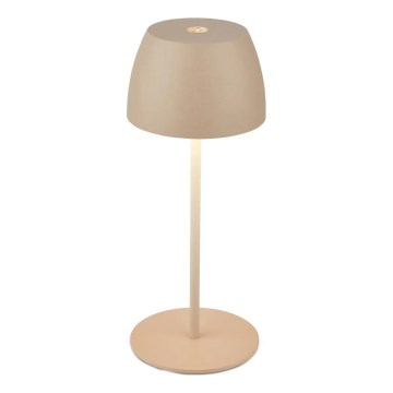 Briloner - Lampe de table d'extérieur MINI LED tactile et dimmable, rechargeable 2,5W/5V, IP44, 1800 mAh, beige
