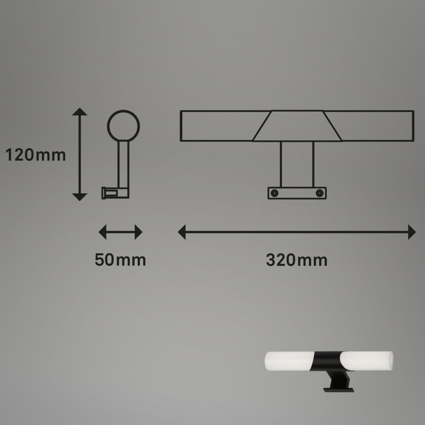 Briloner - LED-badkamerspiegelverlichting LED/7W/230V 4000K IP44 32 cm zwart