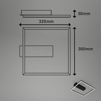Briloner - LED-plafondlamp FRAME LED/14W/230V 3000K 30x32 cm zwart