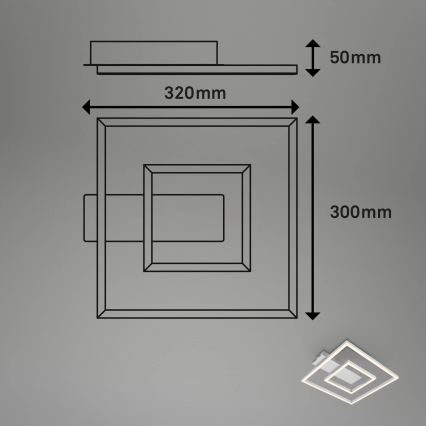 Briloner - LED plafondlamp FRAME LED/22W/230V 3000K 30x32 cm mat chroom
