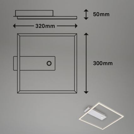 Briloner - LED plafondlamp met bewegings- en schemersensor FRAME LED/14W/230V 3000K 30x32 cm mat chroom