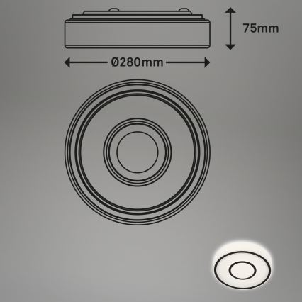 Briloner - LED Plafondlamp SIRKEL LED/12W/230V zwart