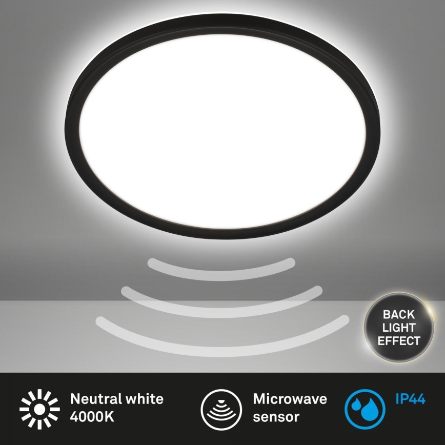 Briloner - LED plafondlamp voor badkamer met sensor MOVE LED/18W/230V IP44 Ø 29 cm wit