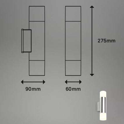 Briloner - LED badkamerwandlamp 2xGU10/4,8W/230V IP44 3000K glanzend chroom