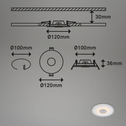 Briloner - LOT 3x Spot encastrable de salle de bain LED LED/6W/230V IP44 chrome