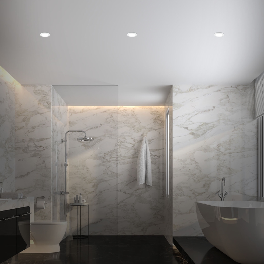 Briloner - LOT x3 Spot de salle de bain RGBW encastrable à intensité variable LED/4,8W/230V 3000-6500K IP65 + télécommande