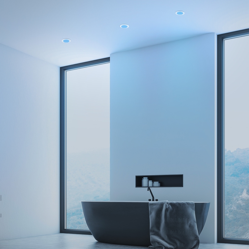 Briloner - LOT x3 Spot de salle de bain RGBW encastrable à intensité variable LED/4,8W/230V 3000-6500K IP65 + télécommande