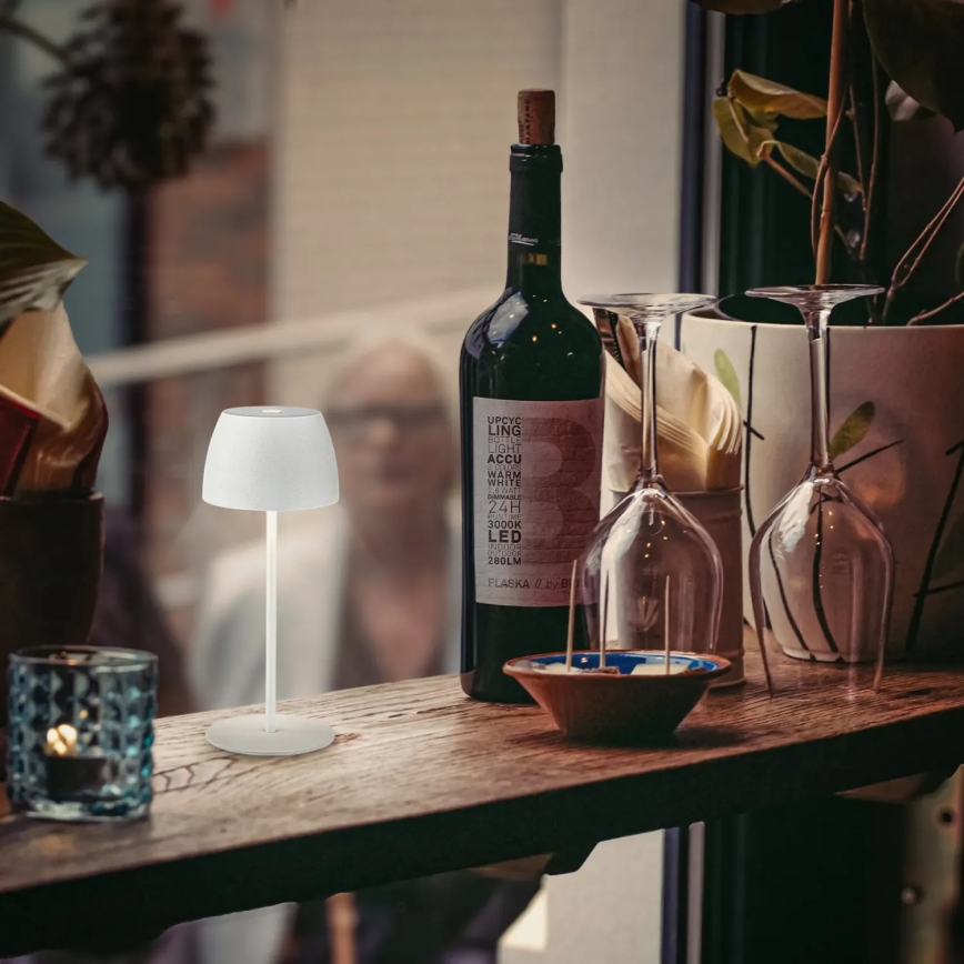 Briloner - Lampe de table d'extérieur tactile, rechargeable et à intensité variable MINI LED/2,5W/5V IP44 1800 mAh blanche