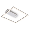 Briloner - Plafonnier LED avec détecteur de mouvement et capteur crépusculaire FRAME LED/14W/230V 3000K 30x32 cm chrome mat
