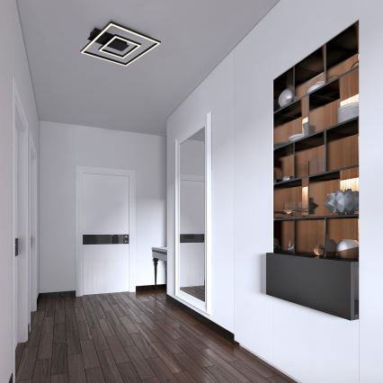 Briloner - Plafonnier LED FRAME, 22 W, 230 V, 3000 K, 30 x 32 cm, noir