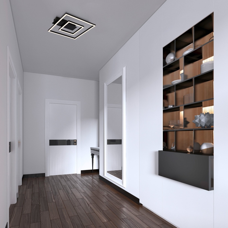 Briloner - Plafonnier LED FRAME, 22 W, 230 V, 3000 K, 30 x 32 cm, noir