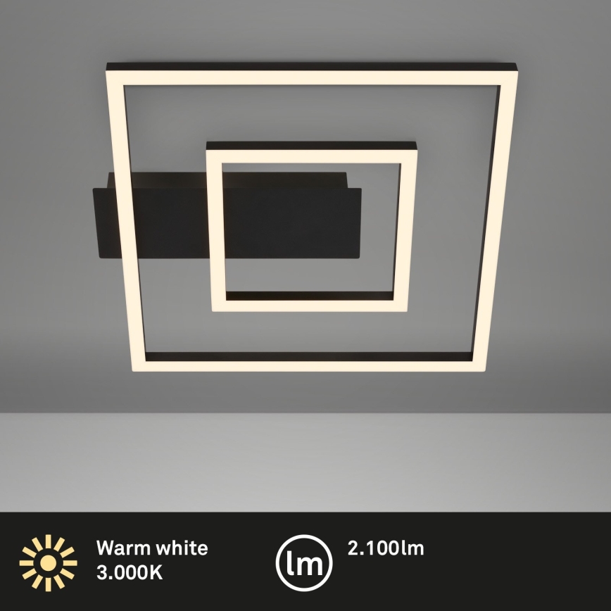 Briloner - Plafonnier LED FRAME, 22 W, 230 V, 3000 K, 30 x 32 cm, noir