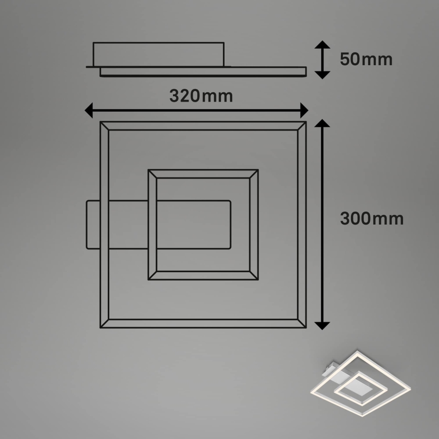Briloner - Plafonnier LED FRAME LED/22W/230V 3000K 30x32 cm chrome mat