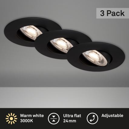 Briloner - SET 3x Hangende LED Badkamer plafond verlichting LED/4,9W/230V IP23