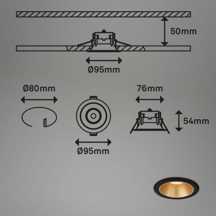 Briloner - SET 3x Hangende LED Badkamer plafond verlichting LED/4,9W/230V IP44