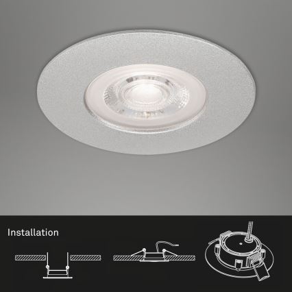 Briloner- SET 3x Hangende LED Badkamer plafond verlichting LED/4,9W/230V IP44 zilver