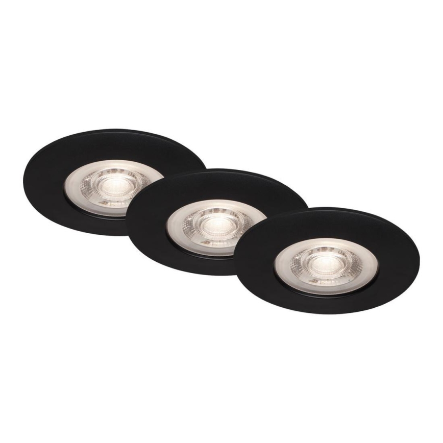 Briloner - SET 3x Hangende LED Badkamer plafond verlichting LED/4,9W/230V IP44 zwart