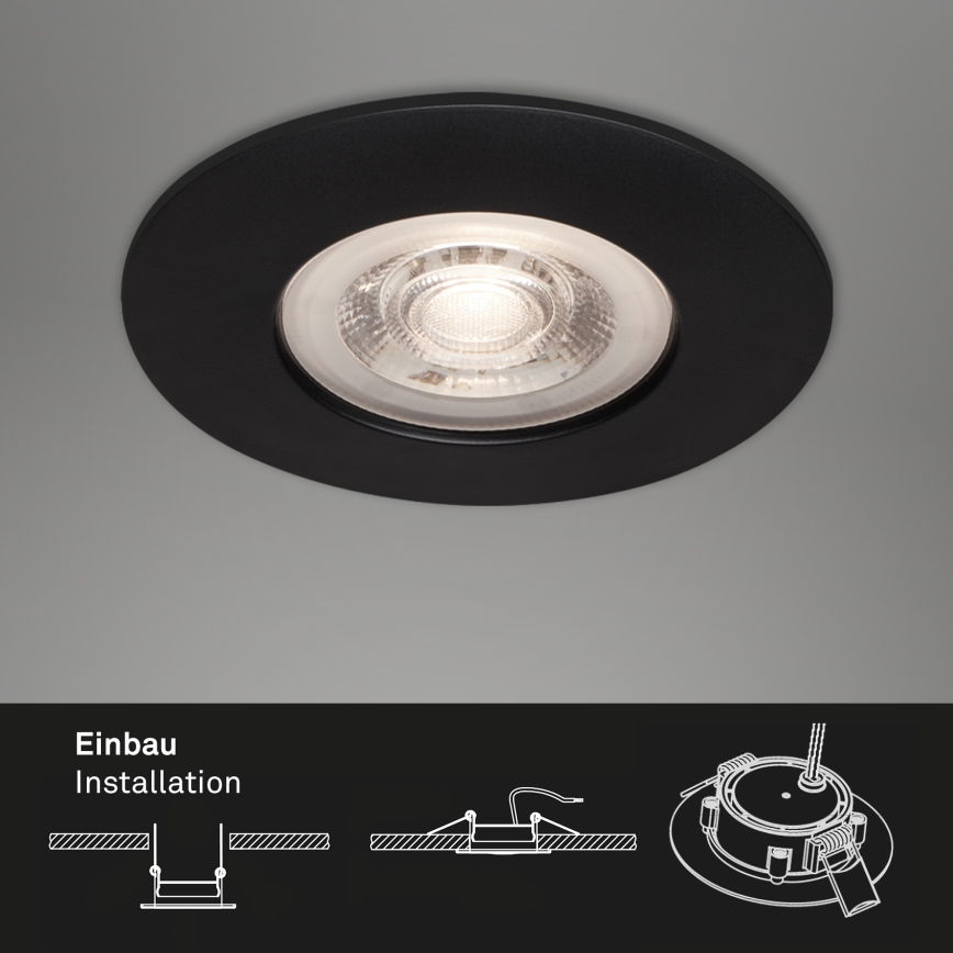 Briloner - SET 3x Hangende LED Badkamer plafond verlichting LED/4,9W/230V IP44 zwart