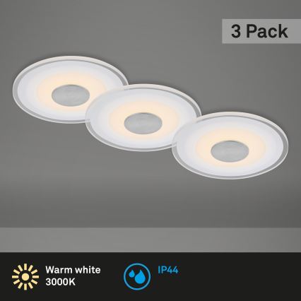 Briloner - SET 3x Hangende LED Badkamer plafond verlichting LED/6W/230V IP44 chroom