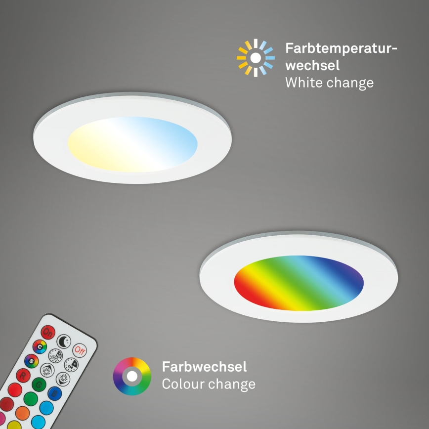 Briloner - SET 3x RGBW LED dimbare badkamer inbouwspot LED/4,8W/230V 3000-6500K IP65 + afstandsbediening