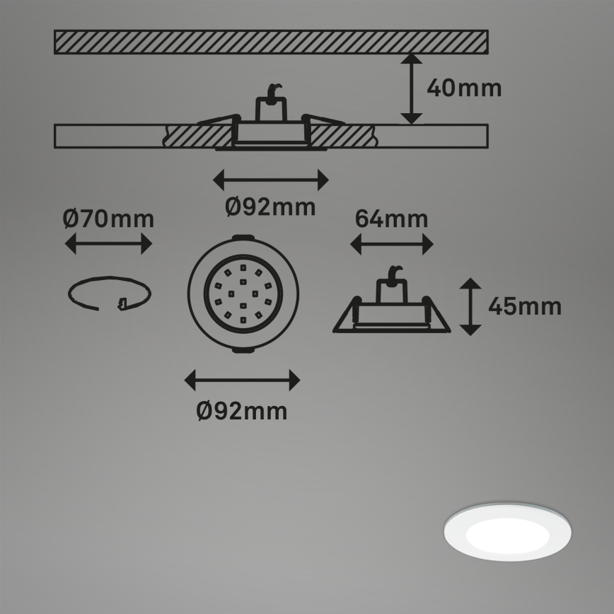 Briloner - SET 3x RGBW LED dimbare badkamer inbouwspot LED/4,8W/230V 3000-6500K IP65 + afstandsbediening