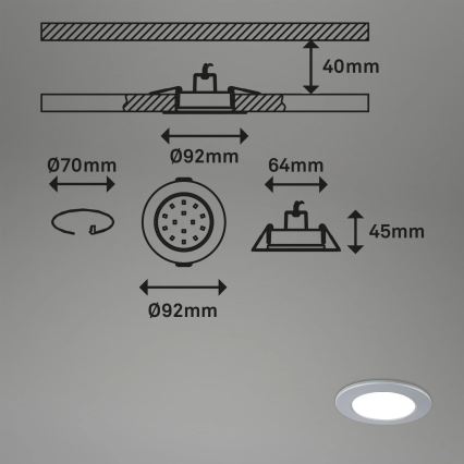 Briloner - SET 3x LED RGBW Dimbare en hangende badkamer verlichting LED/4,8W/230V 3000-6500K IP65 + afstandsbediening