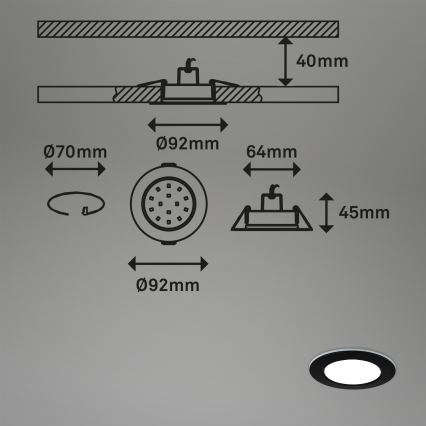 Briloner - SET 3x LED RGBW Dimbare en hangende badkamer verlichting LED/4,8W/230V 3000-6500K IP65 + afstandsbediening