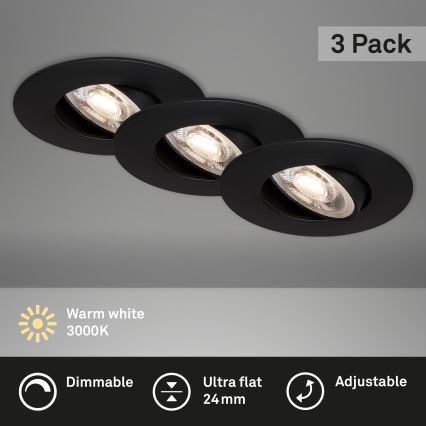 Briloner - SET 3x LED Dimbare badkamerverlichting LED/4,9W/230V IP23