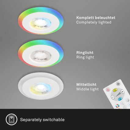 Briloner - SET 3x LED RGBW Dimbare en hangende badkamer verlichting LED/5W/230V 3000-6500K IP44 + afstandsbediening