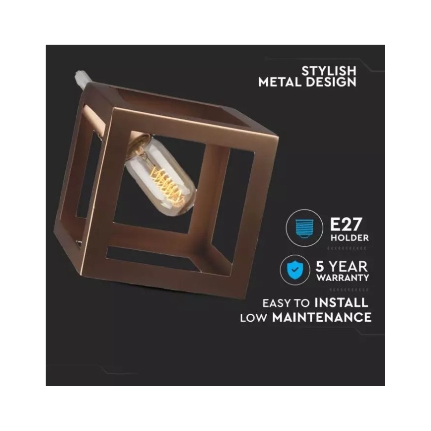 Bronzen Hanglamp aan een koord 1x E27 / 60W / 230V