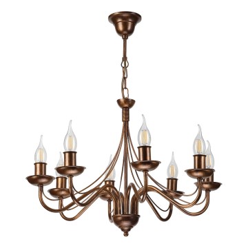 Bronzen kroonluchter aan ketting ANTON 8xE14/60W/230V