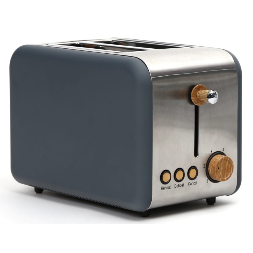 Broodrooster met twee gaten 900W/230V roestvrij staal / grijs