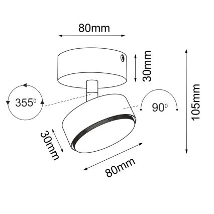 Brosline - Spot 1xGX53/9W/230V noir