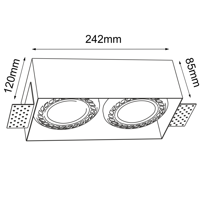 Brosline - Spot encastré 2xGU10/18W/230V noir