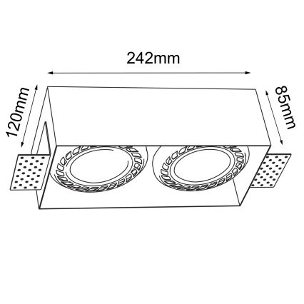 Brosline - Inbouwspot 2xGU10/18W/230V wit
