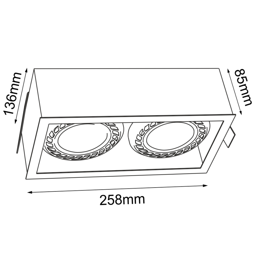 Brosline - Spot encastré 2xGU10/18W/230V noir