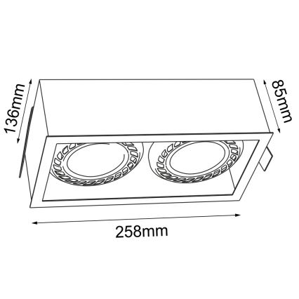 Brosline - Plafonnier encastré 2xGU10/18W/230V blanc