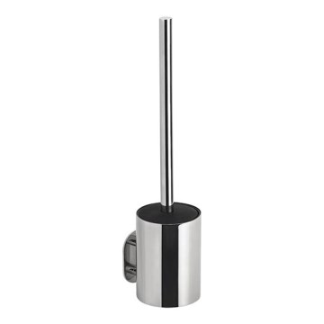 Brosse WC 8x35,5 cm en acier inoxydable, finition argentée
