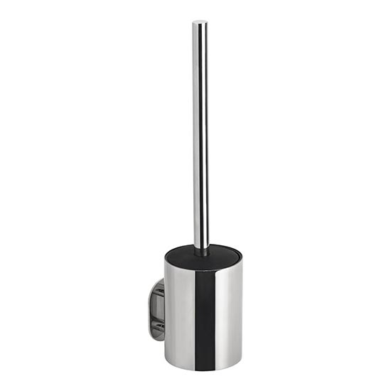 Brosse WC 8x35,5 cm en acier inoxydable, finition argentée