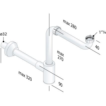 Bruckner - Bekkensifon meubilair CRONO DN32 wit