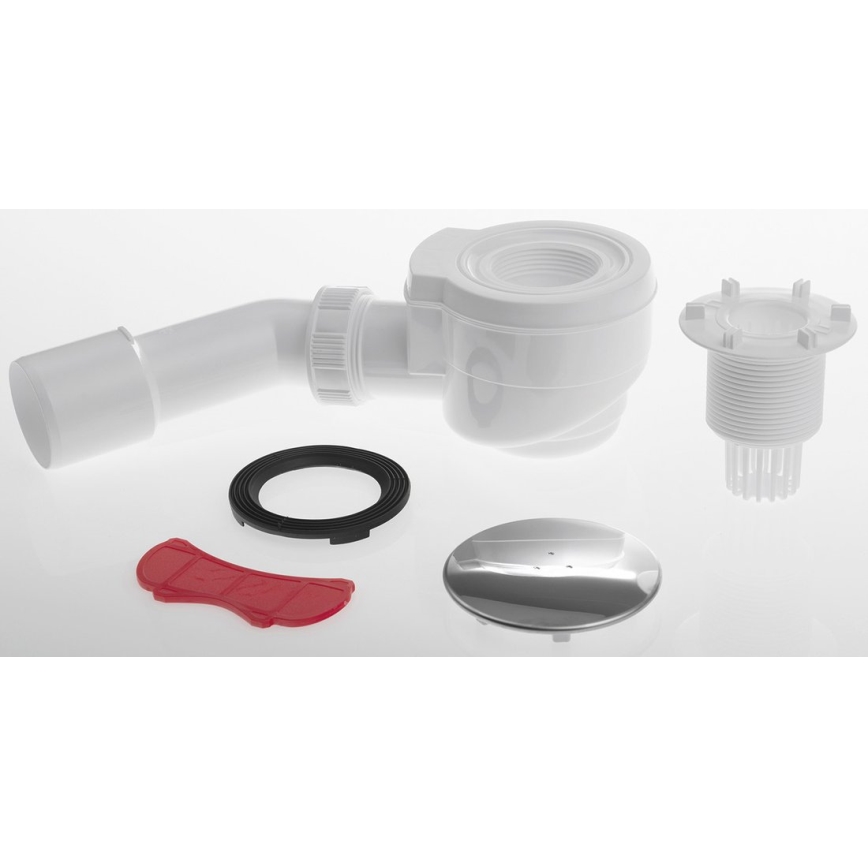 Bruckner - Douchebak sifon DN40/50 wit/gepolijst roestvrij
