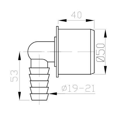 Bruckner - Extrémité du raccordement de tuyau coin DN50 19-21 mm gris