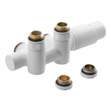 Bruckner - Lot de raccordement thermostatique pour raccordement central WICHER COMBI blanc