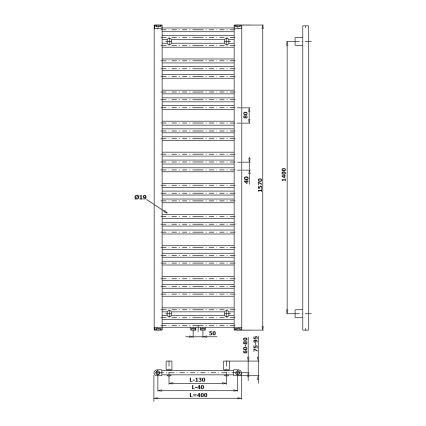 Bruckner - Radiateur de salle de bains ALBRECHT 547W/230V 50x157 cm blanc