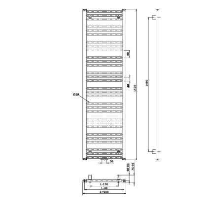 Bruckner - Radiateur de salle de bains ALBRECHT 765W/230V 60x157 cm blanc