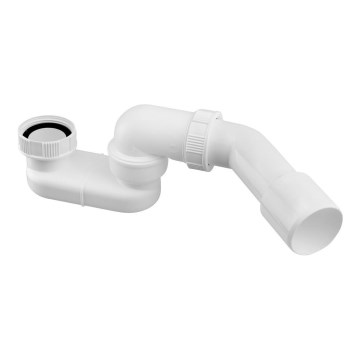 Bruckner - Sifon met wartelmoer en hoekbocht DN40/50 wit