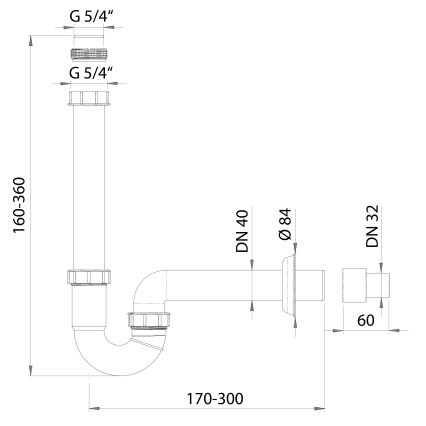 Bruckner - Siphon de lavabo DN40 blanc