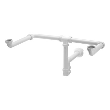Bruckner - Siphon de lavabo pour double vasque meuble MOSQUITO DN40 blanc